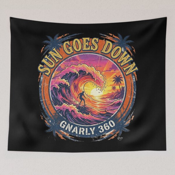 Item preview, Sun Goes Down: Sunset With Surfer designed and sold by Gnarly360.