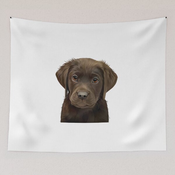 Item preview, Cute Chocolate Labrador Puppy Vector Art designed and sold by onebystudio.