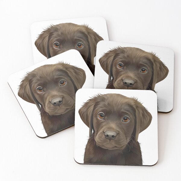 Item preview, Cute Chocolate Labrador Puppy Vector Art designed and sold by onebystudio.