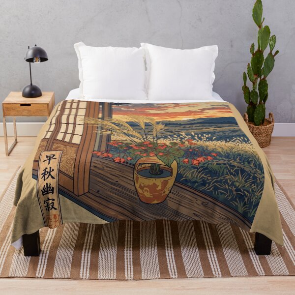 Item preview, Ukiyo-e Autumn Pampas Grass and Begonia View designed and sold by conohitoAI-ArtGallery.