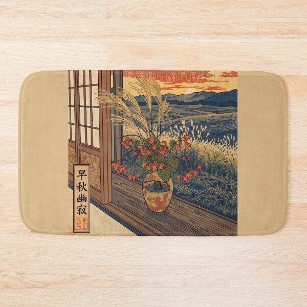 Item preview, Ukiyo-e Autumn Pampas Grass and Begonia View designed and sold by conohitoAI-ArtGallery.
