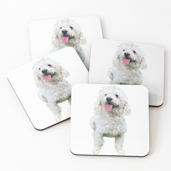 Item preview, Happy White Poodle Dog Vector Illustration designed and sold by onebystudio.