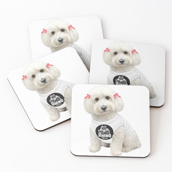 Item preview, Cute White Poodle Dog with Pink Bows Illustration designed and sold by onebystudio.