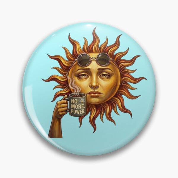 Item preview, Tired Sun Drinking Coffee No More Power Funny Illustration designed and sold by Northern Glow Art.