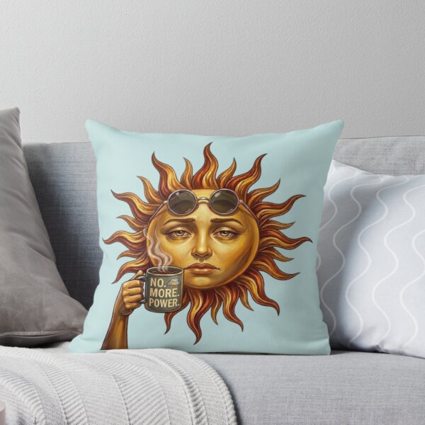 Item preview, Tired Sun Drinking Coffee No More Power Funny Illustration designed and sold by Northern Glow Art.
