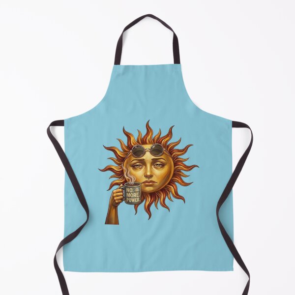Item preview, Tired Sun Drinking Coffee No More Power Funny Illustration designed and sold by Northern Glow Art.