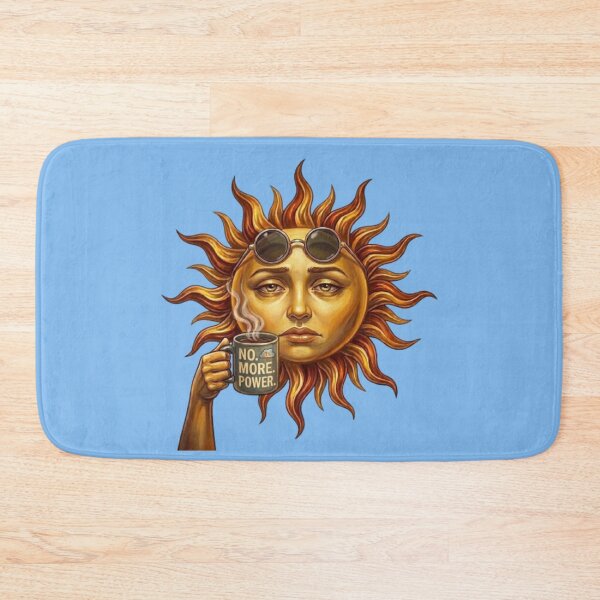 Item preview, Tired Sun Drinking Coffee No More Power Funny Illustration designed and sold by Northern Glow Art.