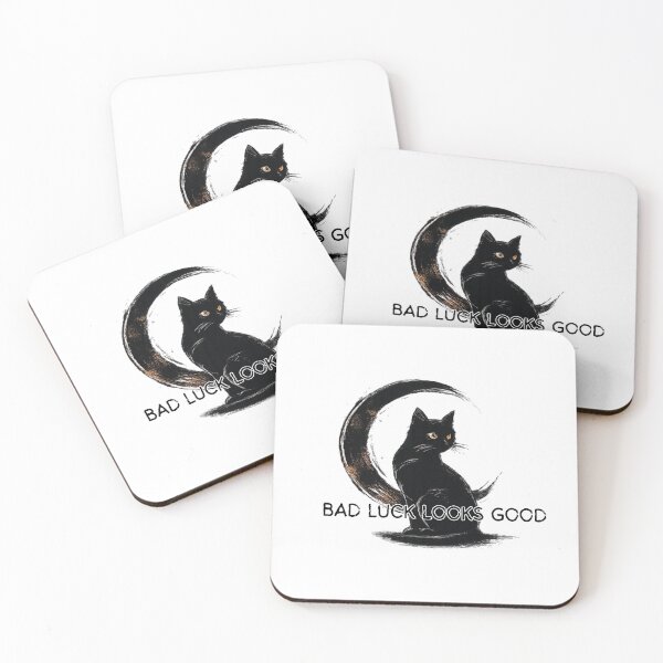 Item preview, Bad Luck Looks Good Black Cat Crescent Moon designed and sold by NESTORY-Studio.