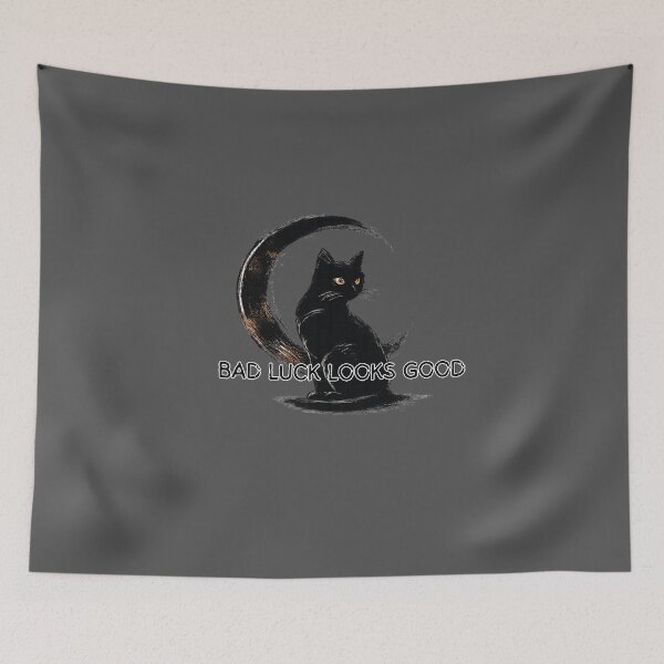Item preview, Bad Luck Looks Good Black Cat Crescent Moon designed and sold by NESTORY-Studio.