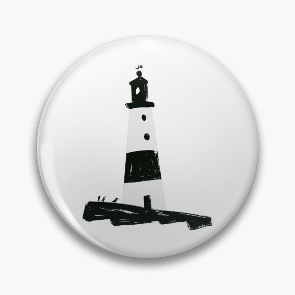 Item preview, Watercolor Lighthouse Nautical Illustration – black and White Coastal Lighthouse designed and sold by Ramona-Gliga.