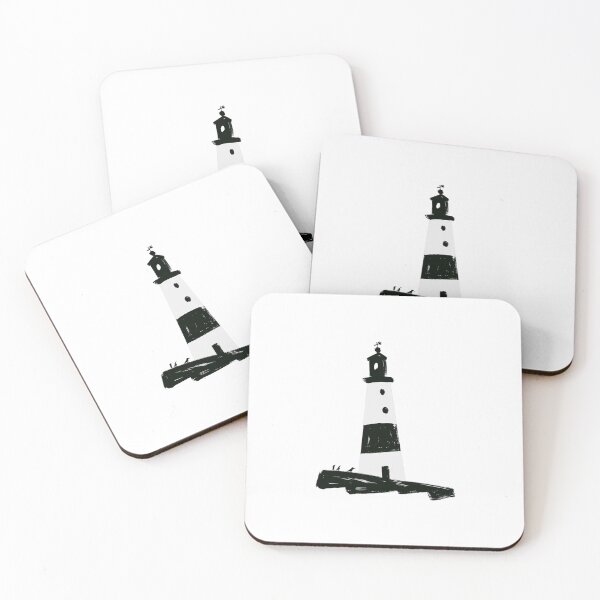 Item preview, Watercolor Lighthouse Nautical Illustration – black and White Coastal Lighthouse designed and sold by Ramona-Gliga.