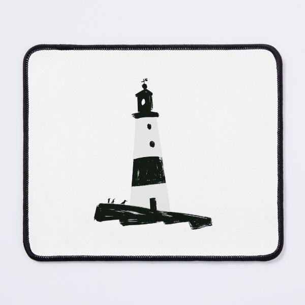 Item preview, Watercolor Lighthouse Nautical Illustration – black and White Coastal Lighthouse designed and sold by Ramona-Gliga.