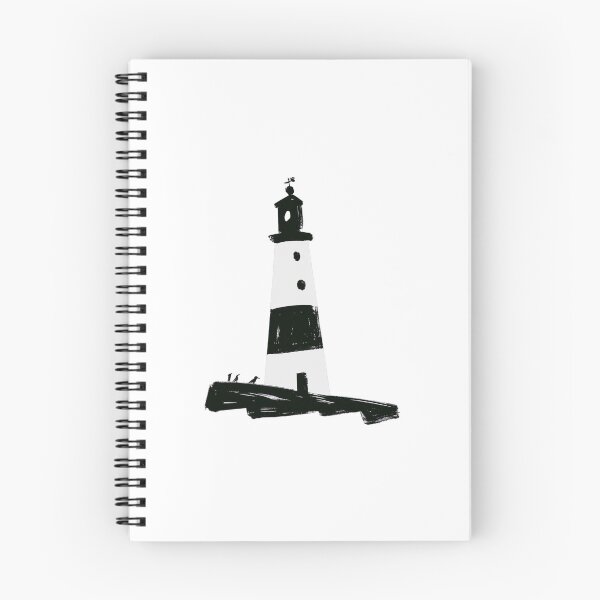 Item preview, Watercolor Lighthouse Nautical Illustration – black and White Coastal Lighthouse designed and sold by Ramona-Gliga.