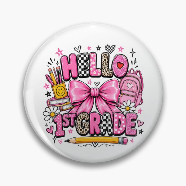 Item preview, Hello 1st Grade Cute Pink Bow Back To School designed and sold by QuiteOrbit.