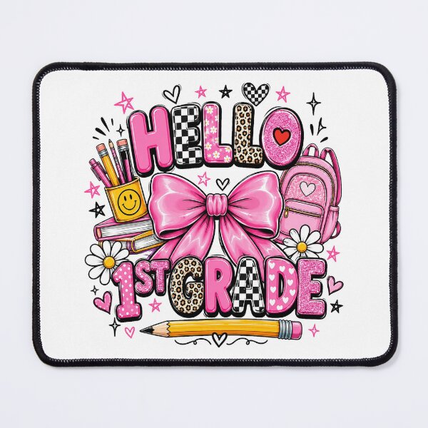 Item preview, Hello 1st Grade Cute Pink Bow Back To School designed and sold by QuiteOrbit.