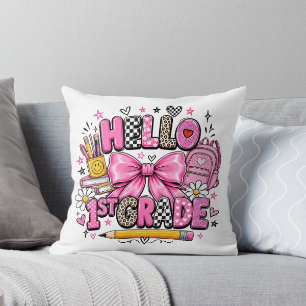 Item preview, Hello 1st Grade Cute Pink Bow Back To School designed and sold by QuiteOrbit.
