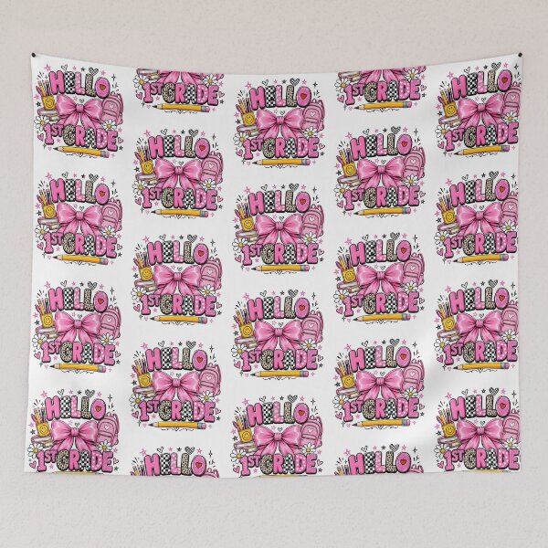 Item preview, Hello 1st Grade Cute Pink Bow Back To School designed and sold by QuiteOrbit.