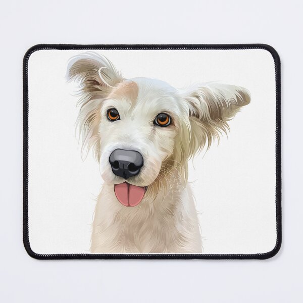 Item preview, Cute Happy Scruffy White Dog Vector Illustration designed and sold by onebystudio.
