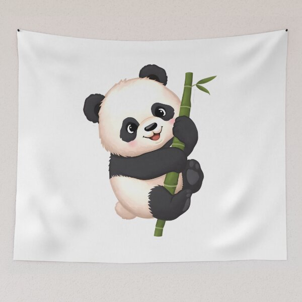 Item preview, Cute Baby Panda with Bamboo designed and sold by AmirArtisanVibe.