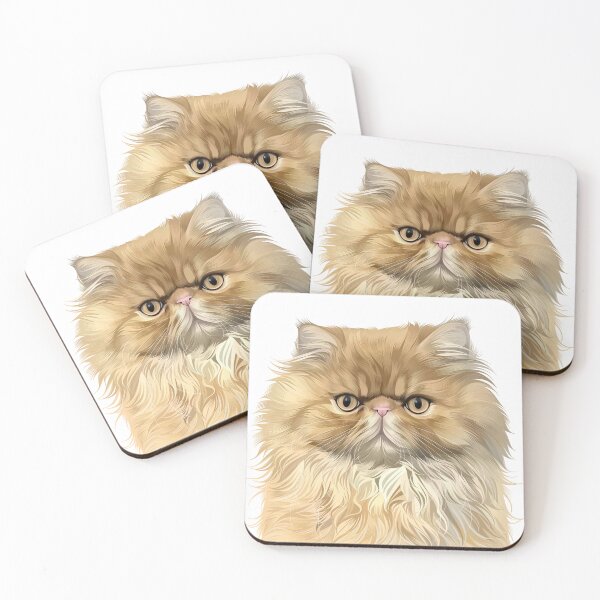 Item preview, Fluffy Flat Face Persian Ginger Cat Vector Illustration designed and sold by onebystudio.