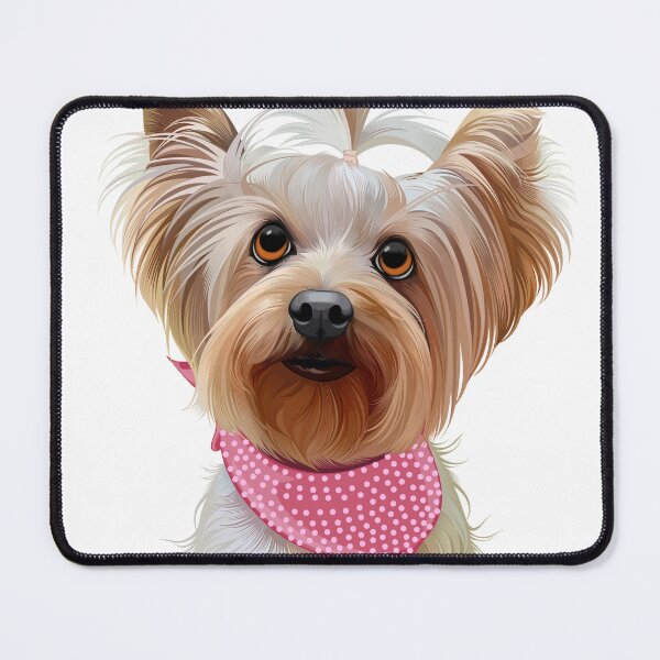 Item preview, Cute Yorkshire Terrier Dog with Pink Bandana Illustration designed and sold by onebystudio.