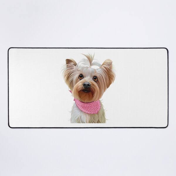 Item preview, Cute Yorkshire Terrier Dog with Pink Bandana Illustration designed and sold by onebystudio.