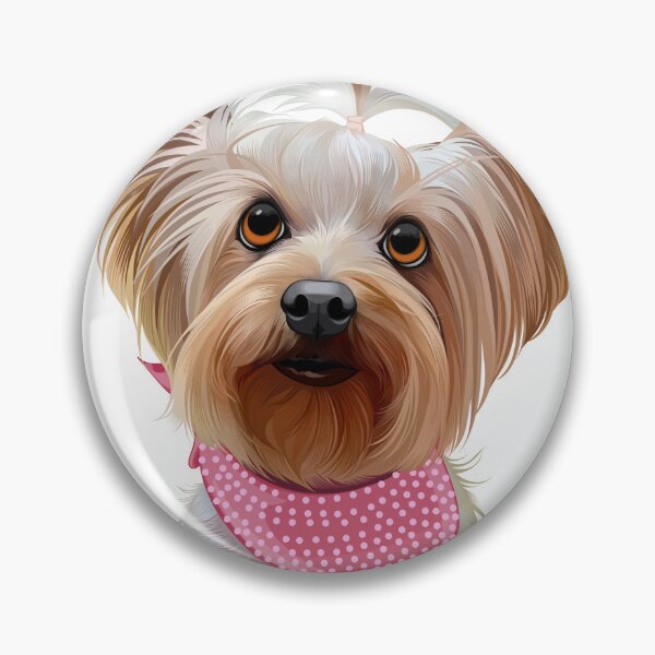 Item preview, Cute Yorkshire Terrier Dog with Pink Bandana Illustration designed and sold by onebystudio.