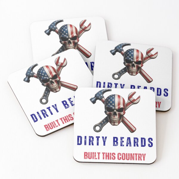 Item preview, Dirty Beards Built This Country Skull designed and sold by DirtyBeards.