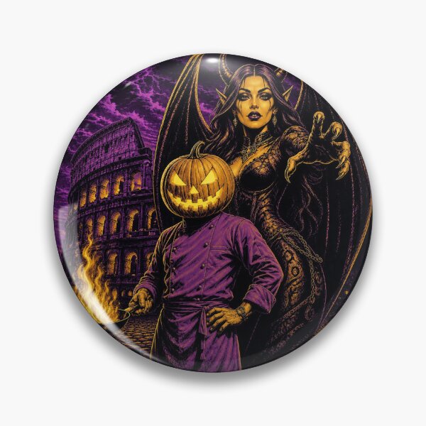 Item preview, Headless Horseman Coliseum Chef – Purple and Gold Halloween Art designed and sold by TheHorsemanRidesAgain.