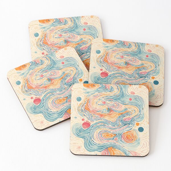 Item preview, Abstract flowing shapes in warm pastel shades designed and sold by Mianku | Für das Leben.