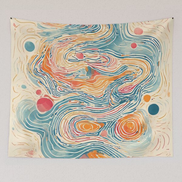 Item preview, Abstract flowing shapes in warm pastel shades designed and sold by Mianku | Für das Leben.