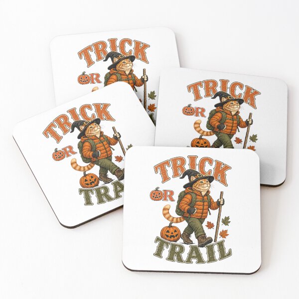 Item preview, Trick or Trail Halloween Cat Shirt designed and sold by GroveLaneCreative.