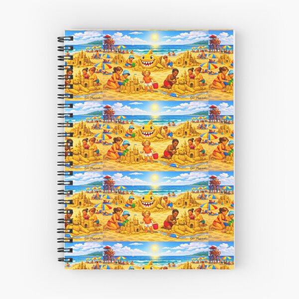 Item preview, Shark Attack Sandcastles – Cartoon Beach Day Chaos designed and sold by The Art Queen Of Michigan .