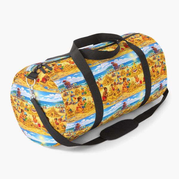 Item preview, Shark Attack Sandcastles – Cartoon Beach Day Chaos designed and sold by The Art Queen Of Michigan .