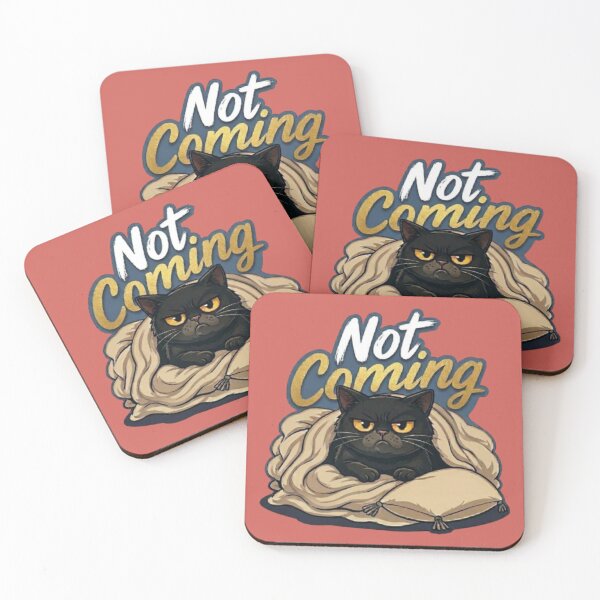 Item preview, Not Coming Grumpy Black Cat in Blanket designed and sold by Northern Glow Art.