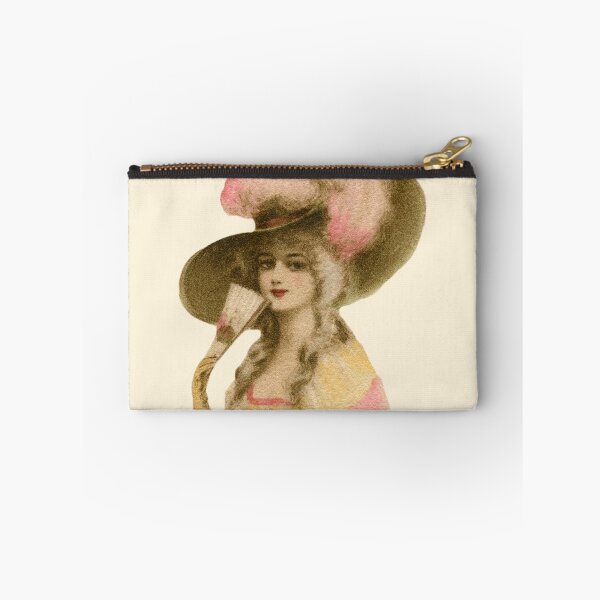 Item preview, Vintage Rococo Lady Pink Feather Hat Portrait⁠ designed and sold by briar monrose.