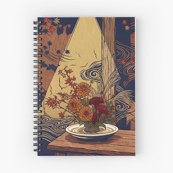 Item preview, Ukiyo-e Autumn Moribana: Dahlia & Cockscomb Art designed and sold by conohitoAI-ArtGallery.