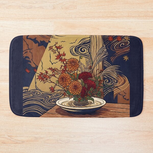 Item preview, Ukiyo-e Autumn Moribana: Dahlia & Cockscomb Art designed and sold by conohitoAI-ArtGallery.