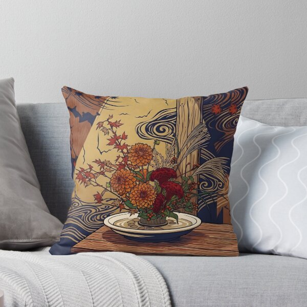 Aperçu de l'œuvre Ukiyo-e Automne Moribana : Art du dahlia et de la crête de coq créée et vendue par conohitoAI-ArtGallery.