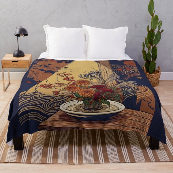 Item preview, Ukiyo-e Autumn Moribana: Dahlia & Cockscomb Art designed and sold by conohitoAI-ArtGallery.