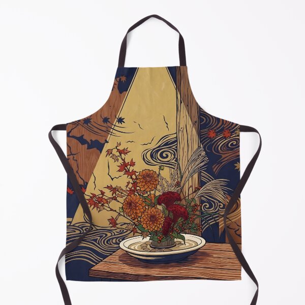 Item preview, Ukiyo-e Autumn Moribana: Dahlia & Cockscomb Art designed and sold by conohitoAI-ArtGallery.