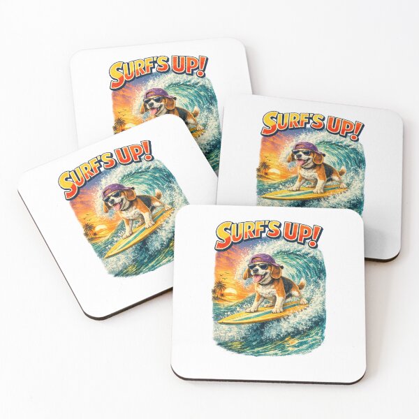 Item preview, Surfing Dogs – Surf Bark Repeat | Funny Beach Dog Collection designed and sold by TheCanineCanvas.