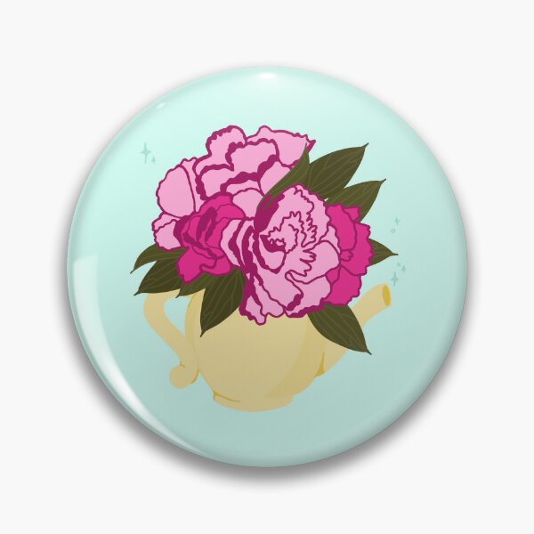 Item preview, Pink Peony Teapot Floral Illustration – Vintage Botanical Tea Lover Design designed and sold by SweetButSnarky.