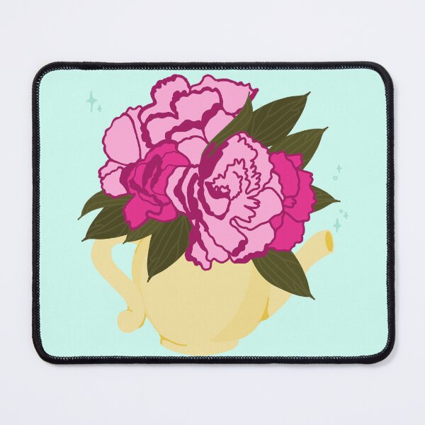 Item preview, Pink Peony Teapot Floral Illustration – Vintage Botanical Tea Lover Design designed and sold by SweetButSnarky.