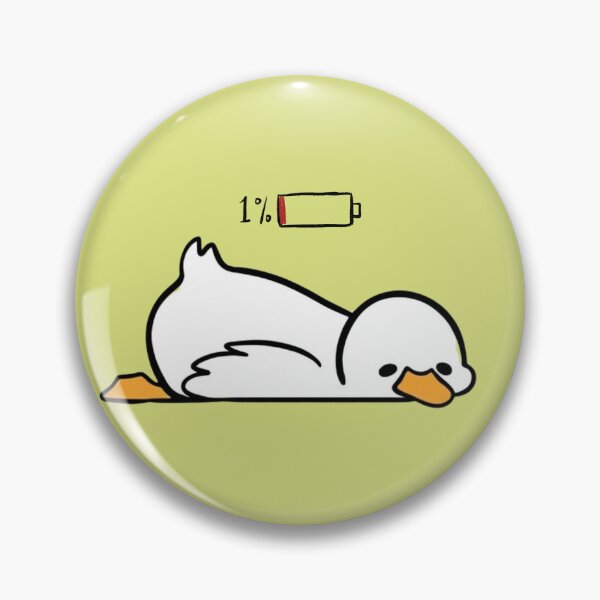 Item preview, Tired Duck Low Battery 1% Funny Relatable Kawaii Minimalist Art designed and sold by ArtivoNest.