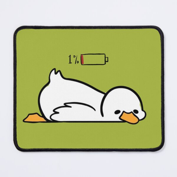 Item preview, Tired Duck Low Battery 1% Funny Relatable Kawaii Minimalist Art designed and sold by ArtivoNest.