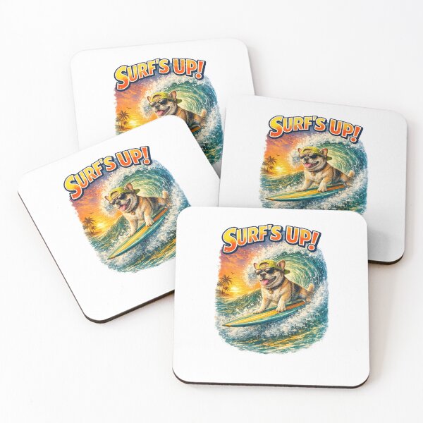 Item preview, Surfing Dogs – Surf Bark Repeat | Funny Beach Dog Collection designed and sold by TheCanineCanvas.