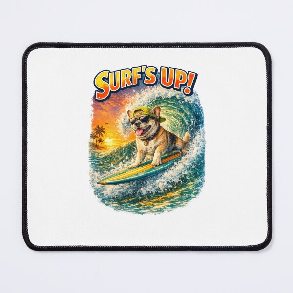 Item preview, Surfing Dogs – Surf Bark Repeat | Funny Beach Dog Collection designed and sold by TheCanineCanvas.