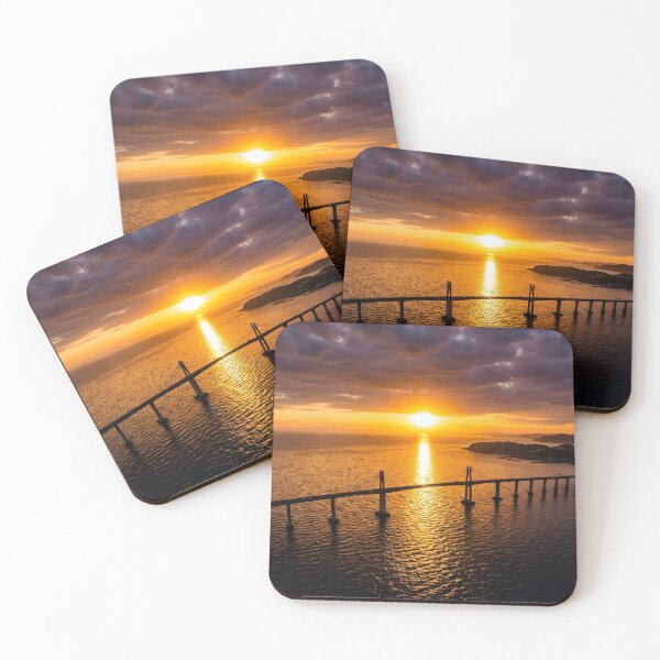 Item preview, Golden Sunset Ocean Bridge Photography designed and sold by conohitoAI-ArtGallery.