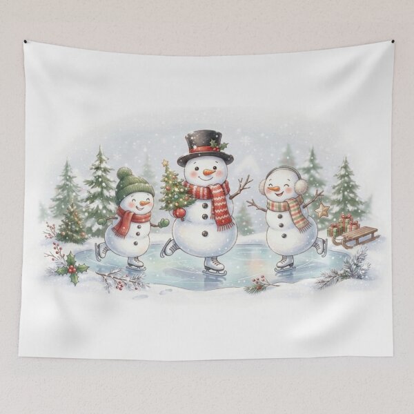Item preview, Snowman Ice Skating designed and sold by InkShiftLabs.